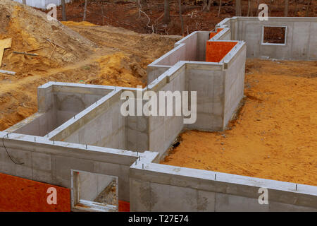 Foundation, basement waterproofing: bitumen, spray on tar and polystyrene  foam boards foundation coatings for an energy-efficient and waterproof  house Stock Photo - Alamy