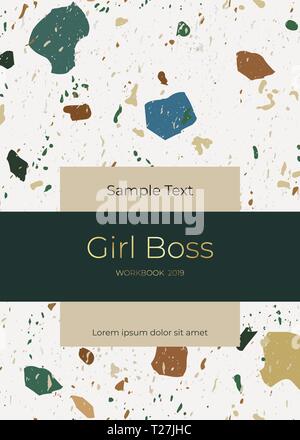 The cover design of the notebook with Terrazzo Stock Vector