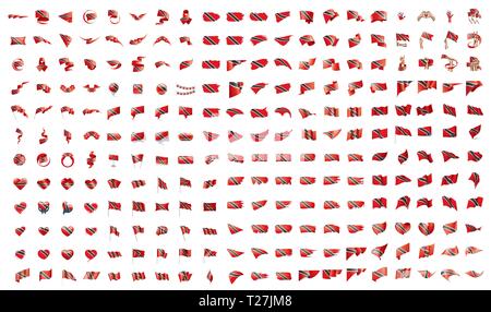 very big collection of vector flags of the Trinidad and Tobago Stock Vector