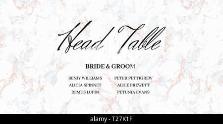 Head Table Bride and groom template card Stock Vector