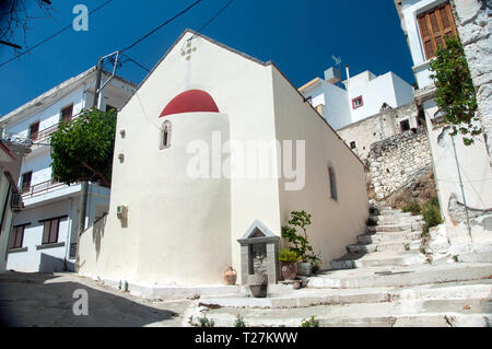 Small church in Kritsa, Crete, Greece Stock Photo