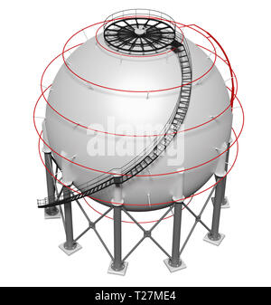 Spherical gas tank. 3D illustration Stock Photo