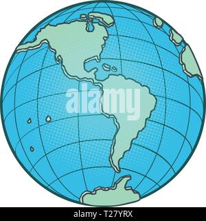 globe North and South America Stock Vector