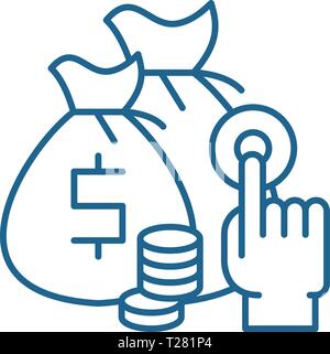 Affiliate sales line icon concept. Affiliate sales flat  vector symbol, sign, outline illustration. Stock Vector