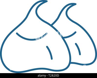 Bean bags line icon concept. Bean bags flat  vector symbol, sign, outline illustration. Stock Vector