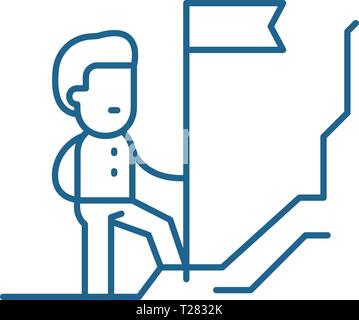 Discoverer line icon concept. Discoverer flat  vector symbol, sign, outline illustration. Stock Vector