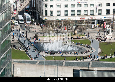 Around the UK - One of a selection of my images of the fountains in Piccadilly Gardens, Manchester Stock Photo