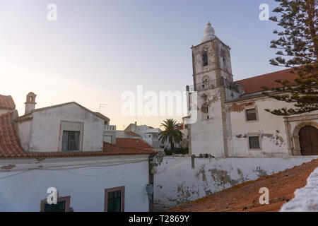 Church of Saint Sebastian, in Lagos, Portugal at sunset Stock Photo