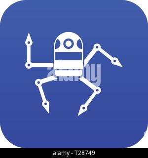 Spider robot icon digital blue Stock Vector