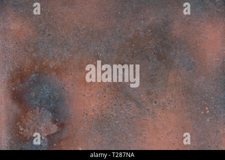 Old rusty metal tray texture. High resolution background image with copy space. Top view Stock Photo