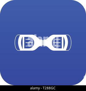 Hoverboard gyro pod top view icon digital blue Stock Vector