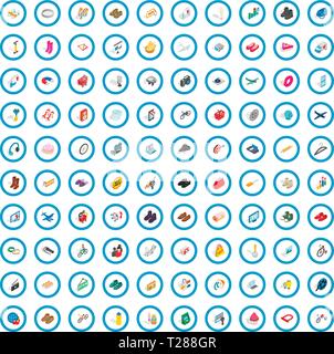 100 online shopping icons set, isometric 3d style Stock Vector