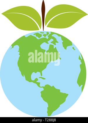 happy earth day world nature foliage vector illustration Stock Vector ...