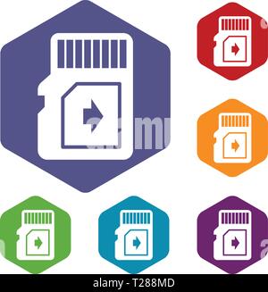 Flash drive icons vector hexahedron Stock Vector
