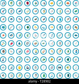100 organization icons set, isometric 3d style Stock Vector