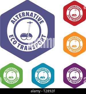 Personal gyro scooter icons vector hexahedron Stock Vector