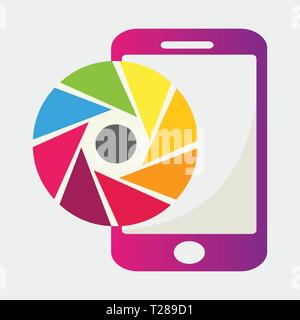 smartphone camera symbol vector illustration Stock Vector