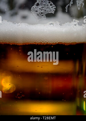 Mug glass of light beer, pattern background Stock Photo
