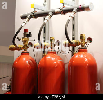 Automatic gas extinguishing installation. Modular gas fire ...