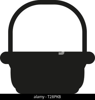 Black and white empty wicker basket silhouette Stock Vector Image & Art ...
