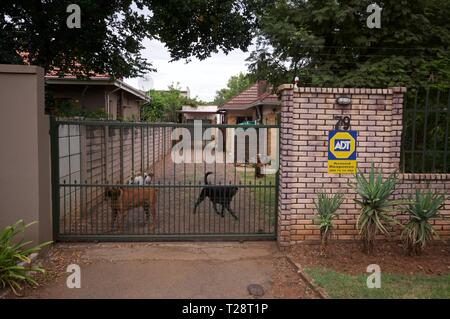 Security measures in Johannesburg suburbs Stock Photo