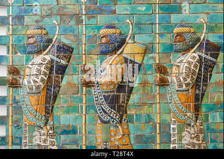 Ancent Persian glazed brick panels depicting Royal bodyguards or the ...