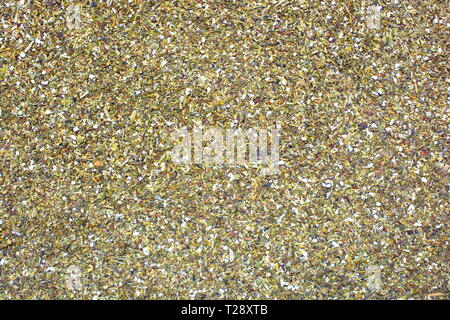 mixed herbal tea background.Isolated white background, Top view. Free space for your text Stock Photo