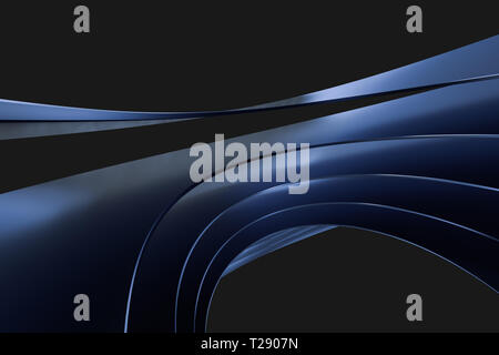 3d rendering, blue metalic surface and graphic design background, computer digital image Stock Photo