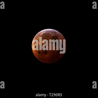 Blood moon during total lunar eclipse Stock Photo