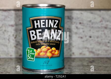Can of Heinz baked beans Stock Photo