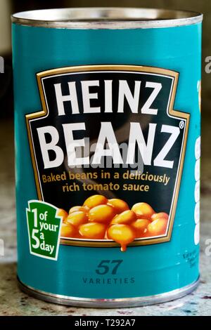 Can of Heinz baked beans Stock Photo