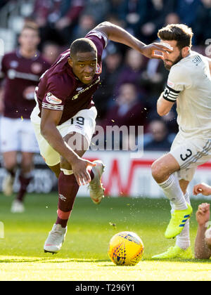 Edinburgh, UK. 30th Mar, 2019. Jamie Brandon of Hearts during the ...