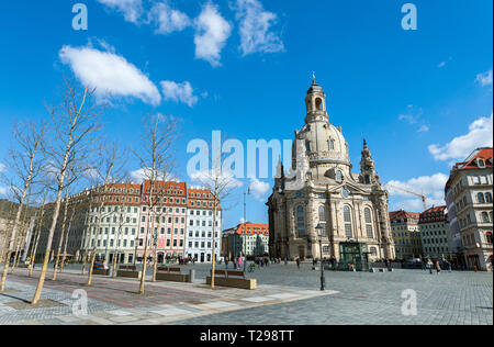 Dresden, Germany. 20th Mar, 2019. View of the Neumarkt with the Frauenkirche. Credit: Robert Michael/dpa-Zentralbild/ZB/dpa/Alamy Live News Stock Photo