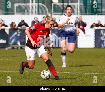 Cheshunt, UK. 31st Mar, 2019. Mollie Green of Manchester United Women during The FA Women's Championship match between Tottenham Hotspur Ladies and Manchester United Women at The Stadium, Cheshunt FC, Cheshunt, UK on 31 Mar 2019. Credit: Action Foto Sport/Alamy Live News Stock Photo