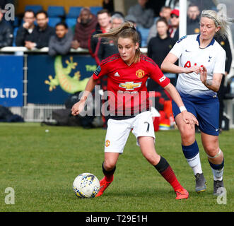 Cheshunt, UK. 31st Mar, 2019. Ella Toone of Manchester United Women during The FA Women's Championship match between Tottenham Hotspur Ladies and Manchester United Women at The Stadium, Cheshunt FC, Cheshunt, UK on 31 Mar 2019. Credit: Action Foto Sport/Alamy Live News Stock Photo