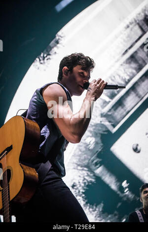 Barcelona, Spain - May 26th 2018: Shawn Mendes presents 'Shawn Mendes The Tour' with a concert in Palau Sant Jordi. Stock Photo