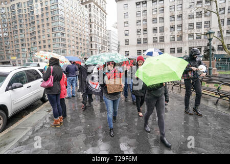 New York, United States. 31st Mar, 2019. New York, NY - March 31, 2019: Rise and Resist members hold rally Against Hate and Holocaust Revisionism as counter protest for rally organized by Polish Americans at Federal Plaza Credit: lev radin/Alamy Live News Stock Photo