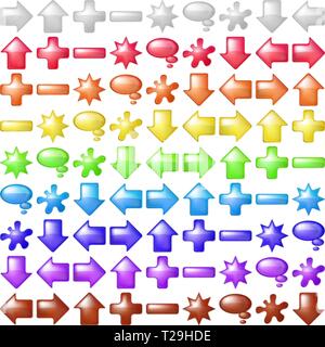 Icons buttons, set Stock Vector