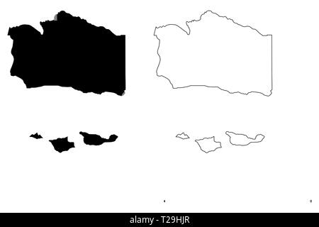 Santa Barbara County, California (Counties in California, United States of America,USA, U.S., US) map vector illustration, scribble sketch Santa Maria Stock Vector