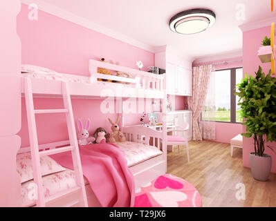 3d render of colorful child room