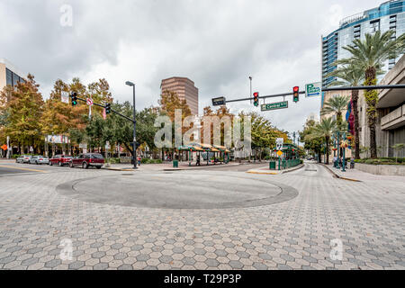 ORLANDO, FLORIDA, USA - DECEMBER, 2018: Central Boulevard, near the Orlando Public Library, at Orlando area of Central Florida. Stock Photo