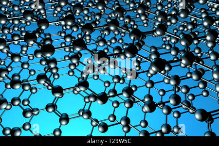 Carbon grid of graphene atomic structure for nanotechnology background Stock Photo