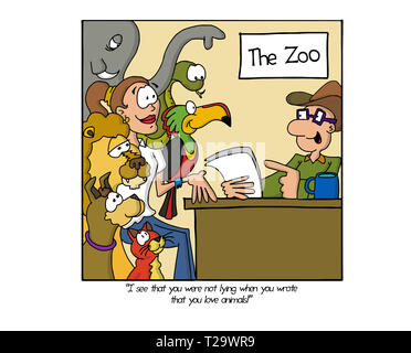 Job interview at the zoo Stock Photo