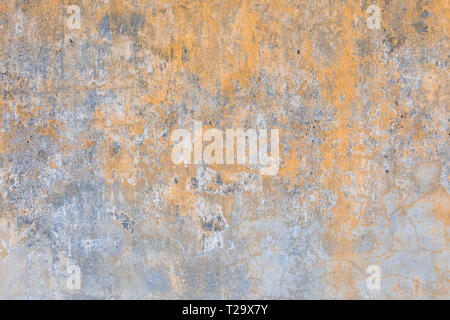 Yellow old faded wall texture background Stock Photo