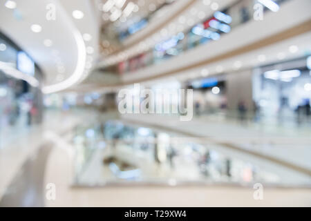 Defocused interior of the luxury shopping center. Stock Photo