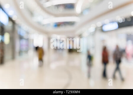 Defocused interior of the luxury shopping center. Stock Photo