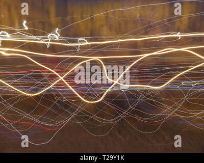 Dancing lights blurred and chaotic Stock Photo