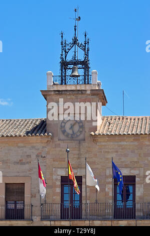 Almagro, Spain - Jun 1, 2018: Town Hall of Almagro in Main Square (Plaza Mayor), province of Ciudad Real, Castilla la Mancha, Spain Stock Photo