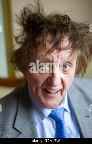 Veteran British comedian and singer songwriter Ken Dodd, pictured in his home city of Liverpool during a break in touring. Dodd has had many recording hits, charting on nineteen occasions in the UK Top 40 since the early 1960s. He played to sell-out audiences at concerts across the UK and made numerous television appearances. Stock Photo