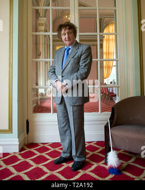 Veteran British comedian and singer songwriter Ken Dodd, pictured in his home city of Liverpool during a break in touring. Dodd has had many recording hits, charting on nineteen occasions in the UK Top 40 since the early 1960s. He played to sell-out audiences at concerts across the UK and made numerous television appearances. Stock Photo